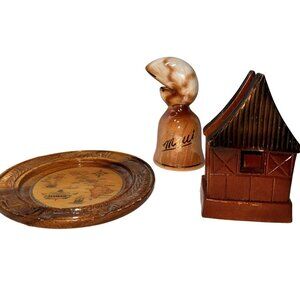 vintage hawaiian tiki souvenir claw shape fish mouth napkin holder maui pohaku k